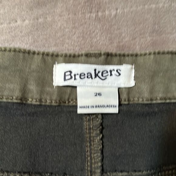 Breakers 24 Camo Olive Moth Army Green Stretch Denim Jeans - Picture 11 of 13